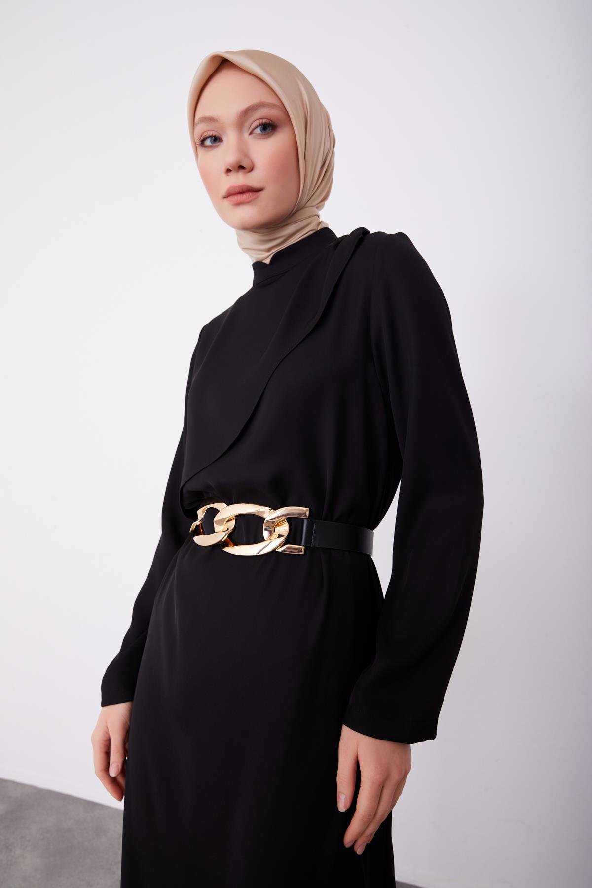 Armine Aller Detaylı Elbise 23K9725 Siyah | Armine