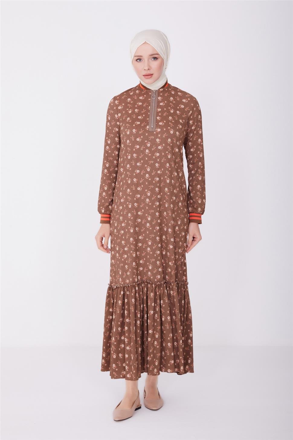 Armine Elbise 23Yd2519 Kahverengi - ARMİNE | Hayatınıza Artı Değer Katar!
