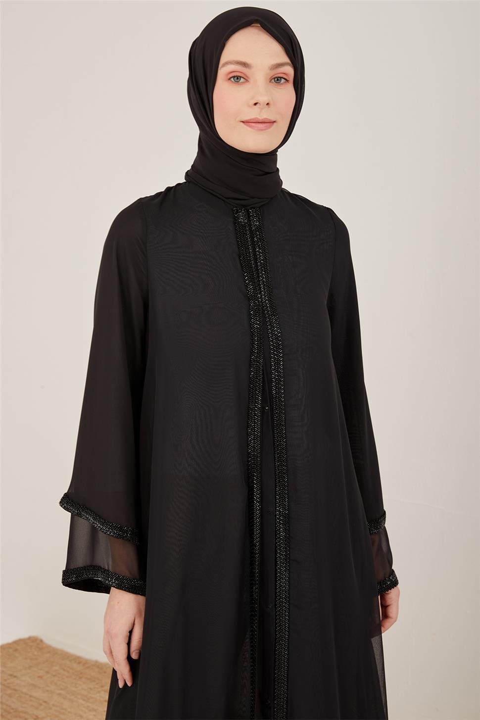 Armine k Abaya 23Y8400 Siyah ARM NE Hayat n za Art De er Katar