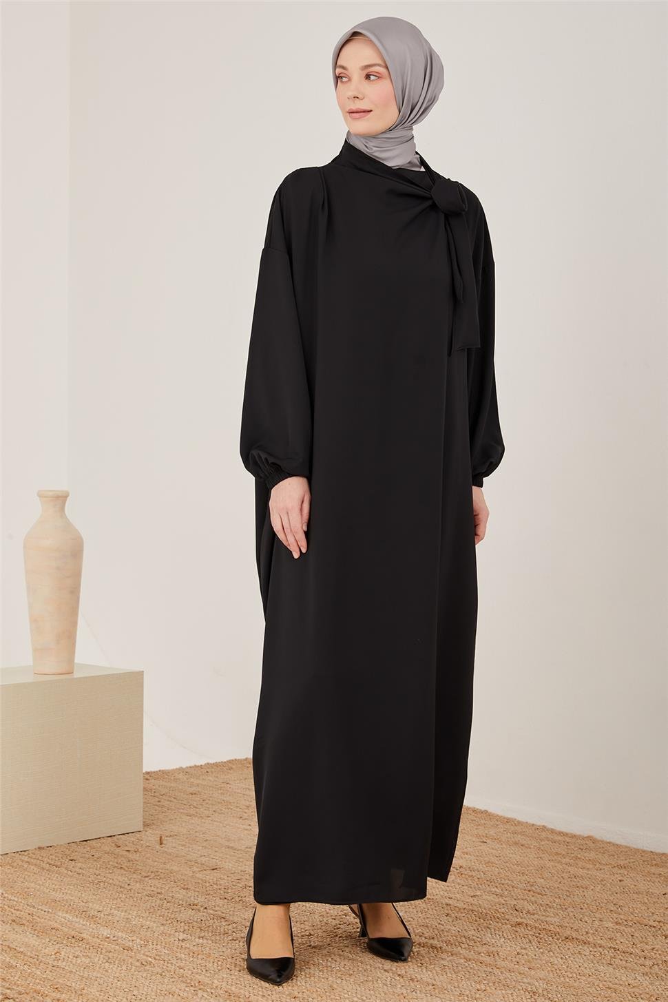 Armine Omuzda Bağlama Detaylı Elbise 23Y9624 Siyah | Armine