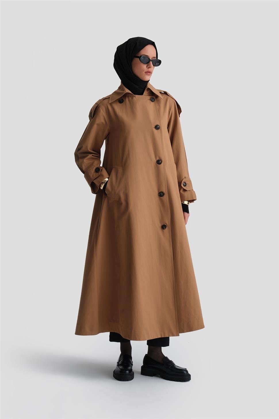 Armine Oversize Pardösü 24K8005 Camel | Armine