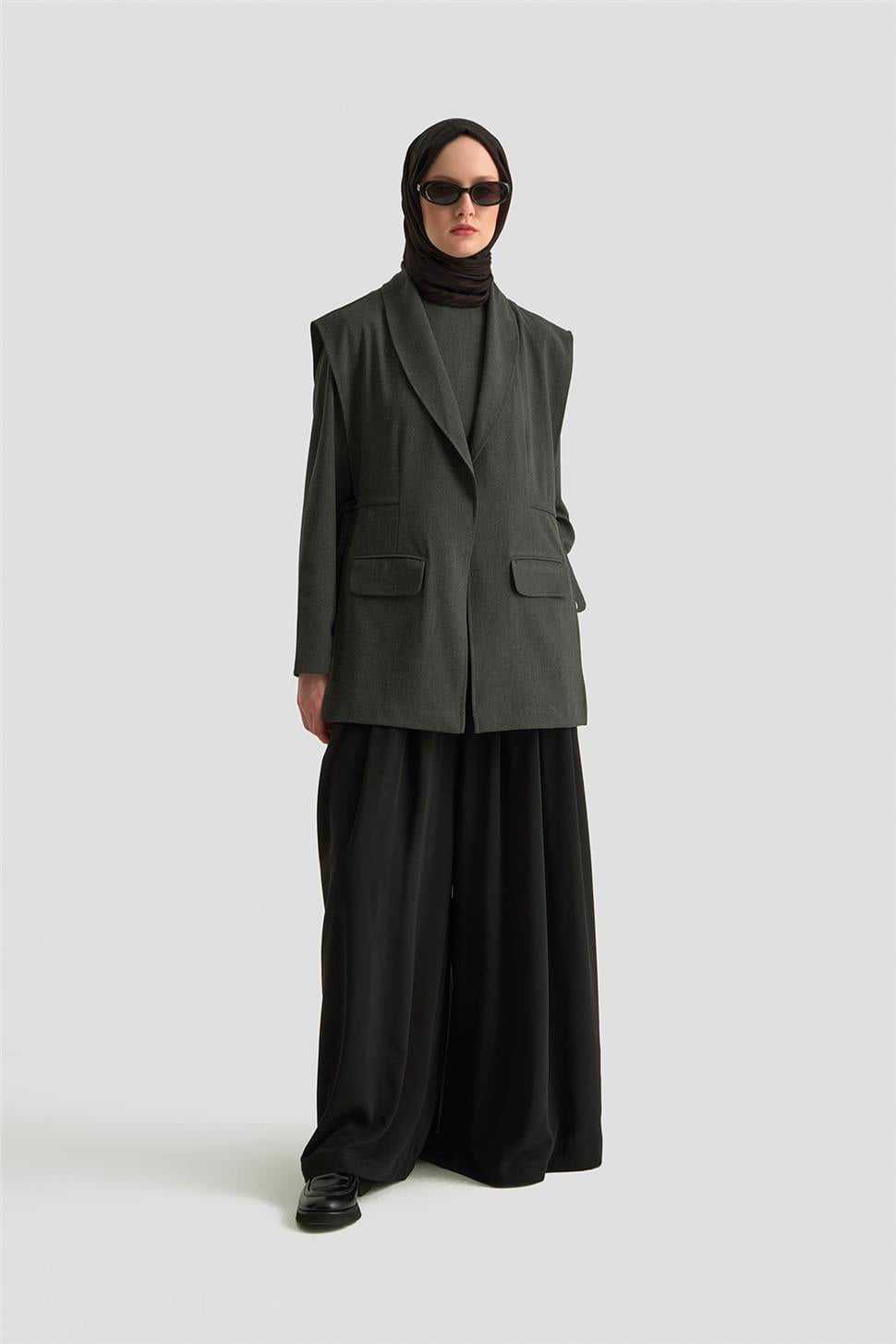 レクレア Armine Bağlama Detaylı Ceket 25KD1301 Antrasit | Armine