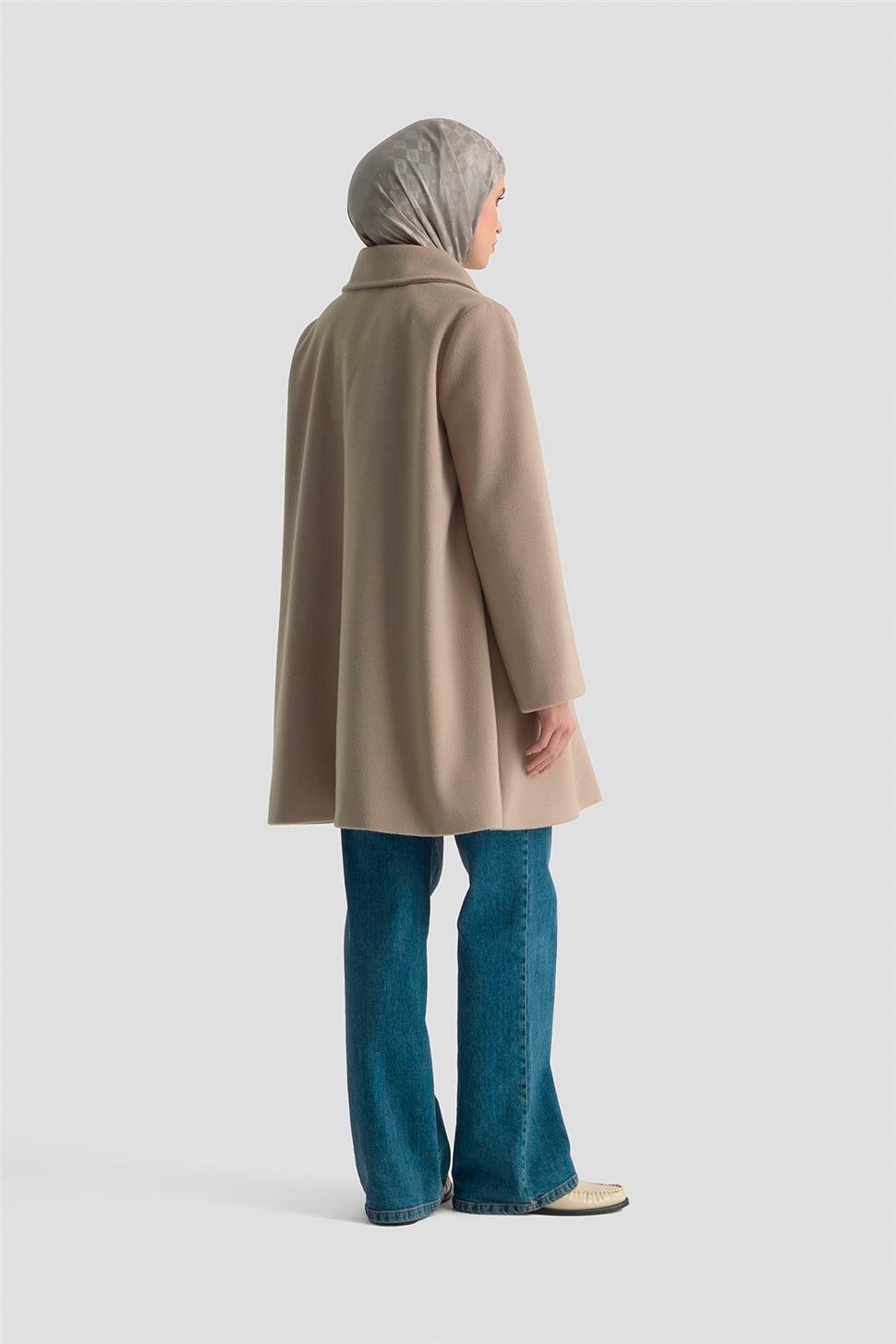 Armine Kürk Yakalı Kaban 25KD1707 Bej K25KA1707001-1076 | Armine