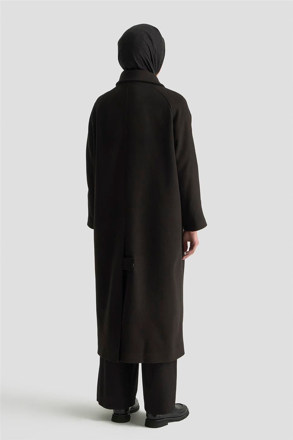 Armine Oversize Kaşe Manto 25KT1708 Siyah K25KA1708001-2261 | Armine