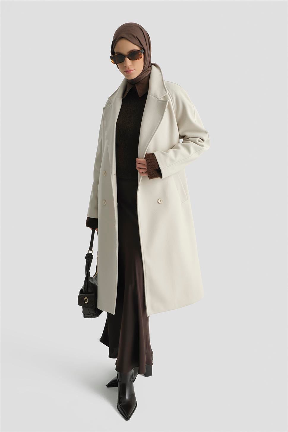 Armine Kaşe Kaban 25KD2601 Krem K25KA2601002-KRE | Armine