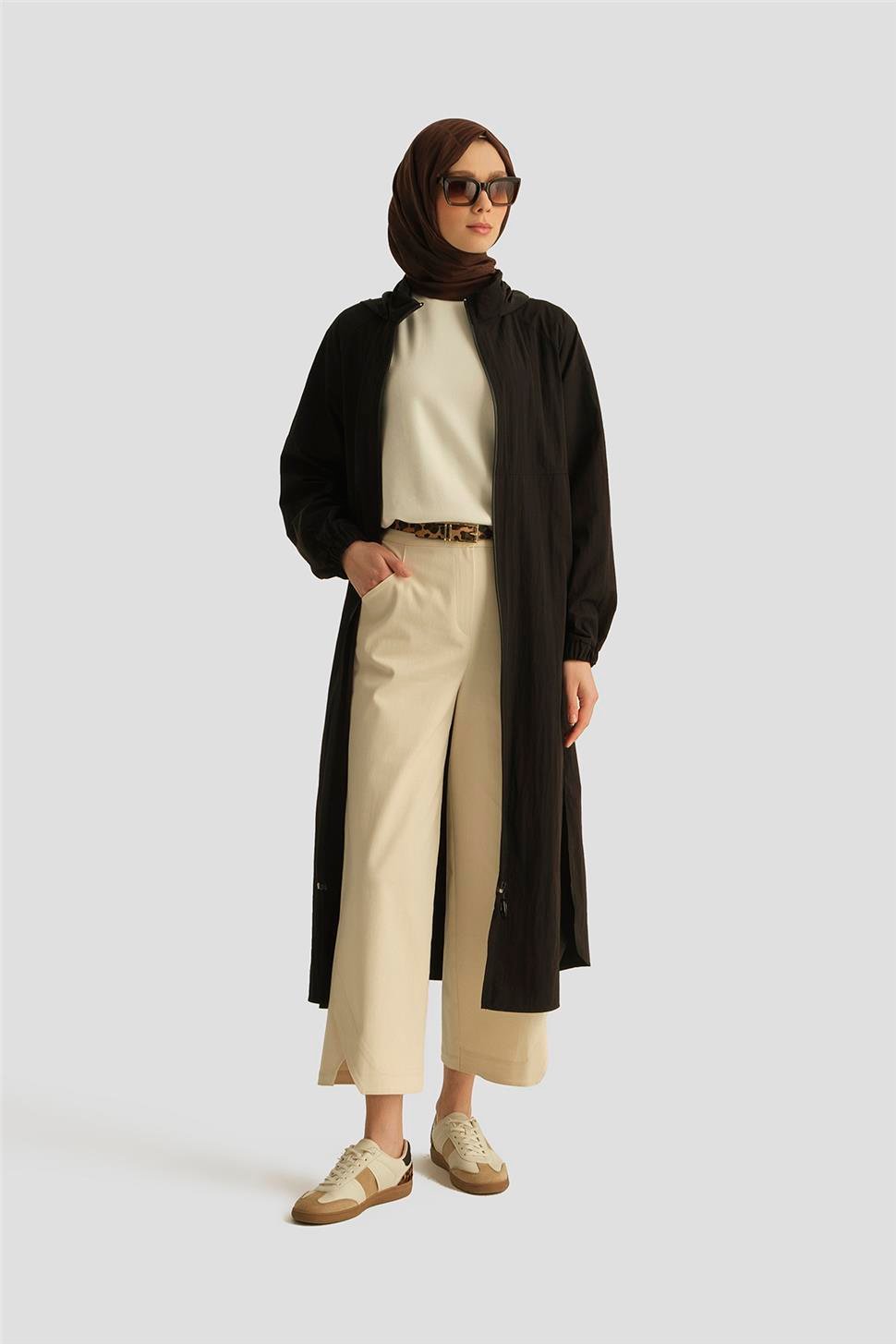 Armine Paraşüt Fermuarlı Kap 25YT517 Siyah | Armine