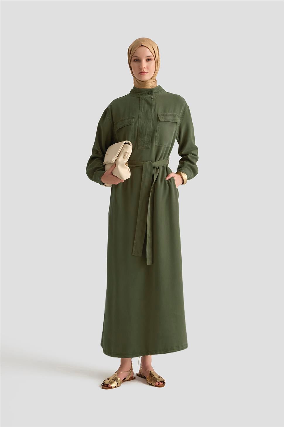 Armine Elbise 25YD9138 Yeşil | Armine