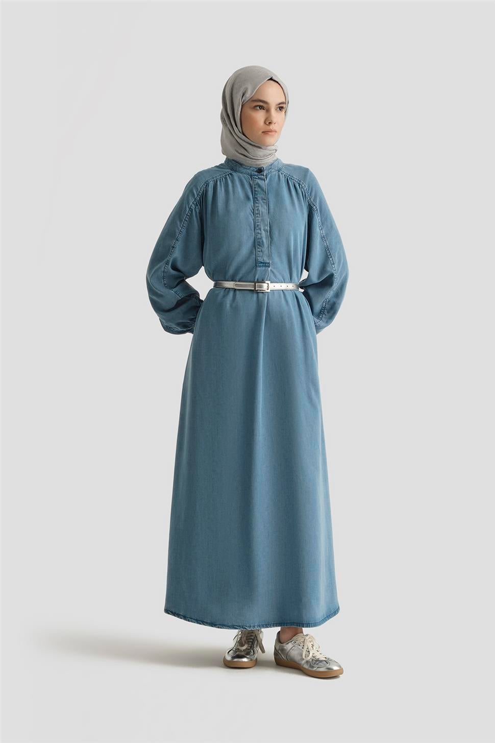 Armine Oversize Tencel Elbise 25YD9142 İndigo | Armine