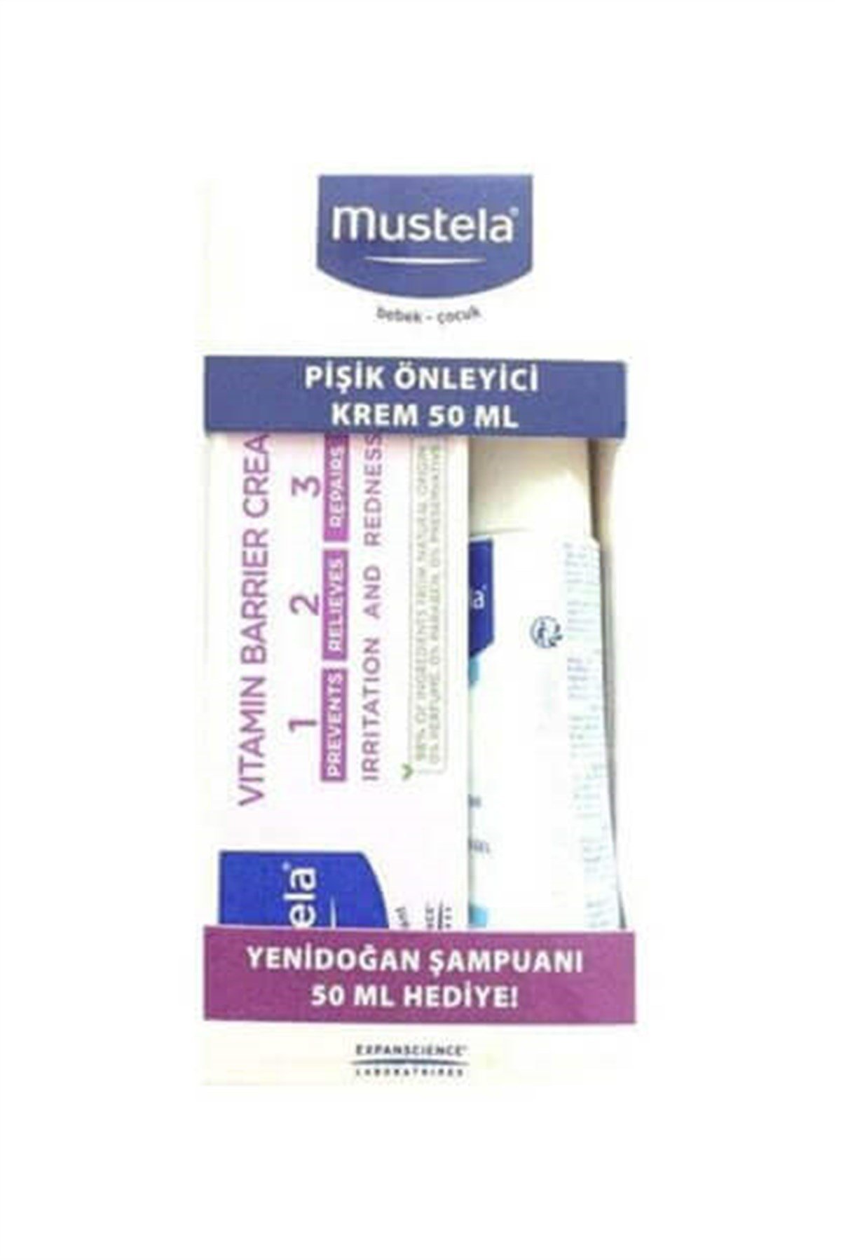 Mustela Vitamin Barrier Pişik Kremi 1.2.3 50ml Yenidoğan Şampuan Hediye  50ml Fiyatları | Dermosiparis.com