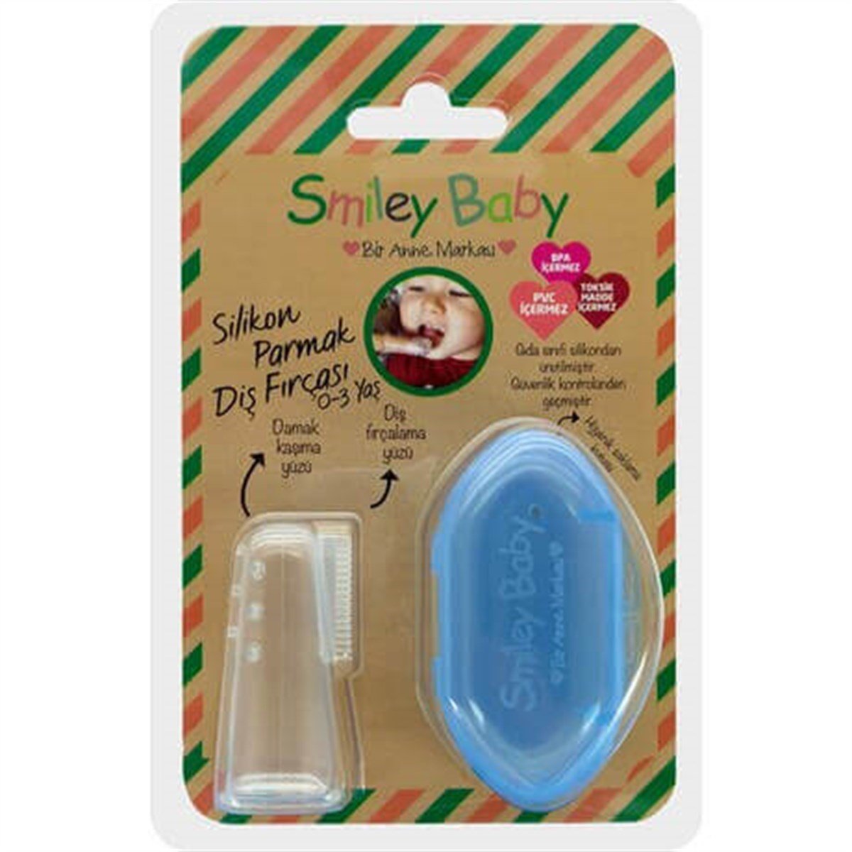 Smiley Baby Silikon Parmak 0-3 Ay Diş Fırçası Mavi Fiyatları |  Dermosiparis.com