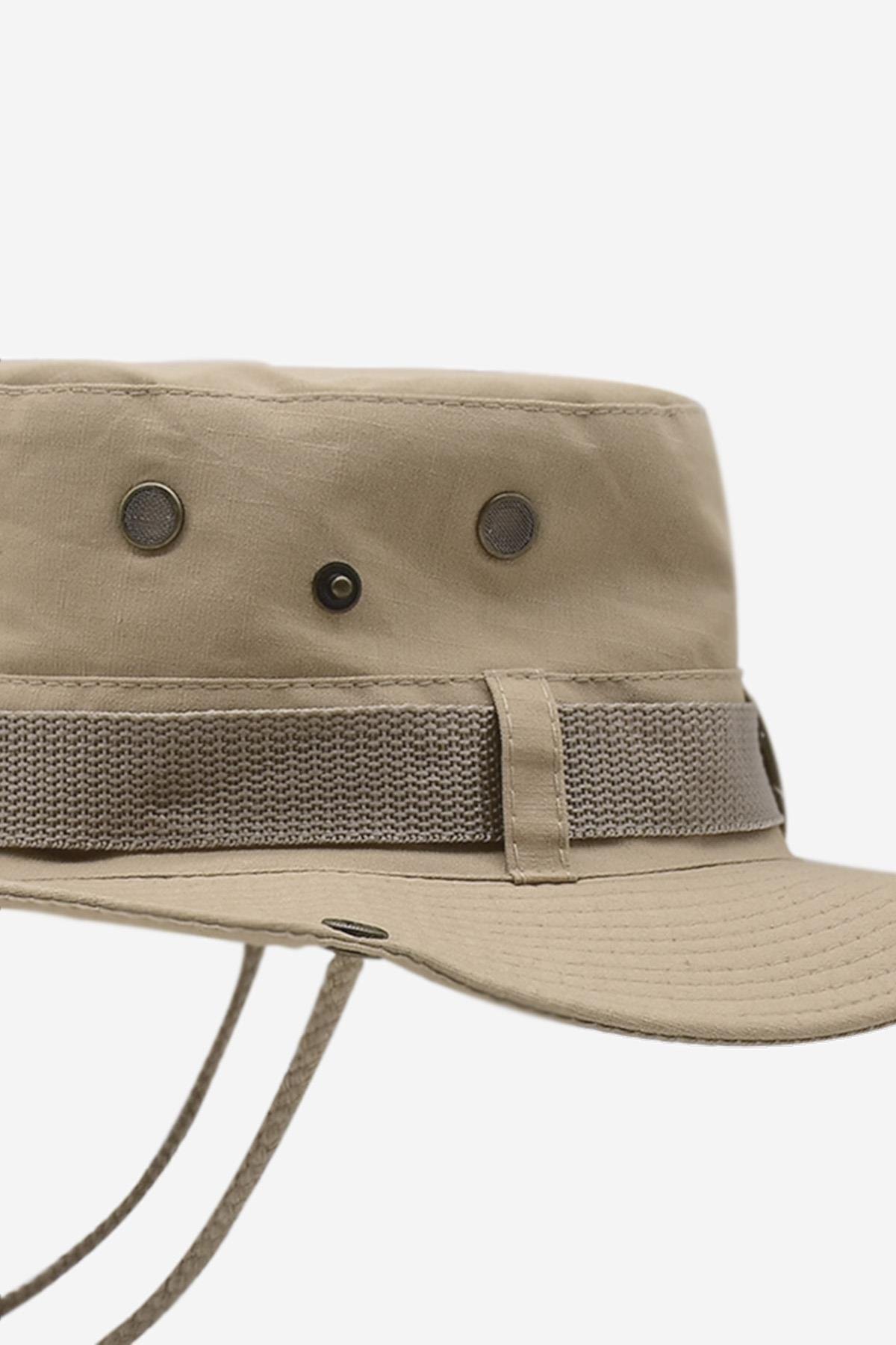 Kadın Bej Güneş Koruyucu Kovboy Safari Şapkası