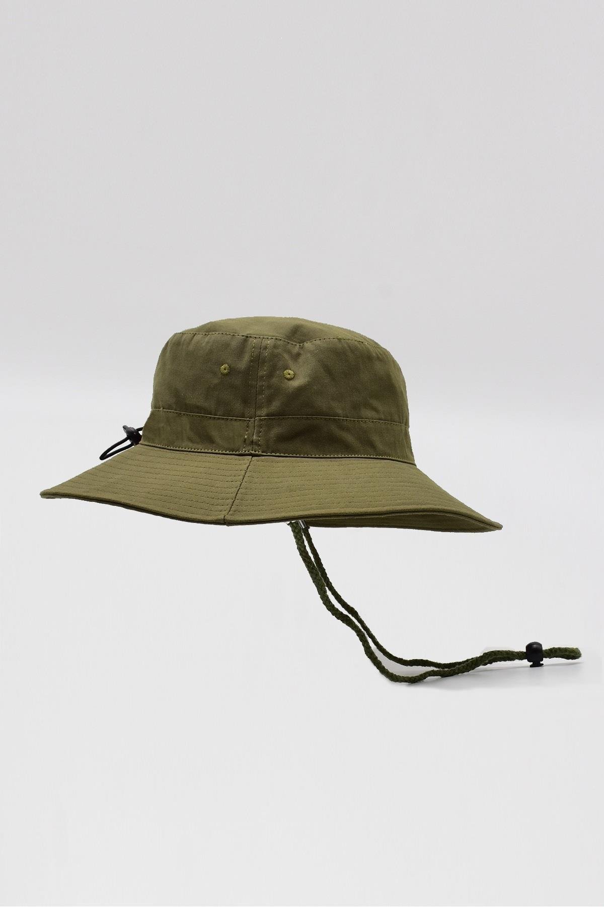 Haki Outdoor Şapka İpli Bucket Safari Şapkası