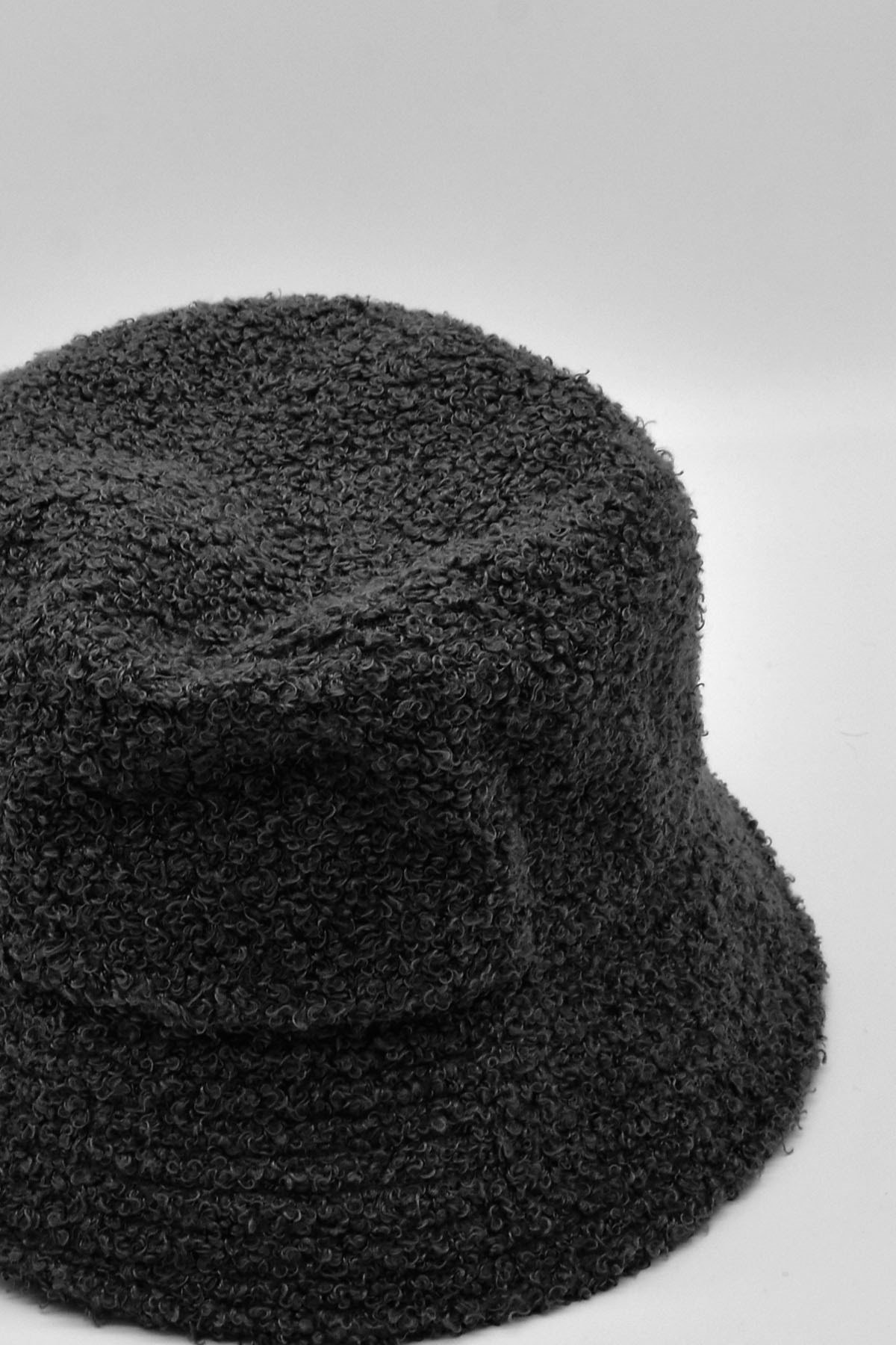 Külah Kadın Siyah Buklet Balıkçı Şapka