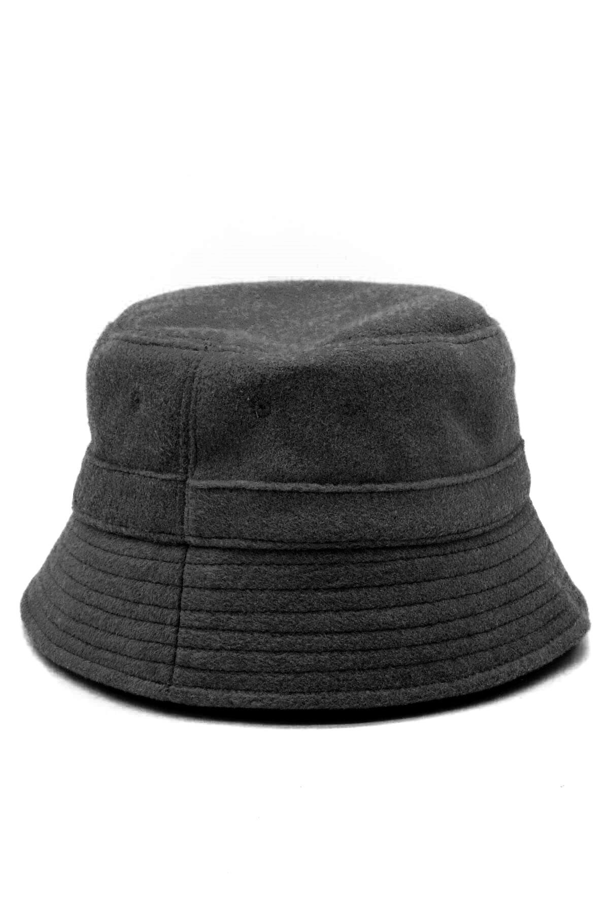 Külah Kadın Yün Siyah Kışlık Balıkçı Bucket Şapka KLH7054