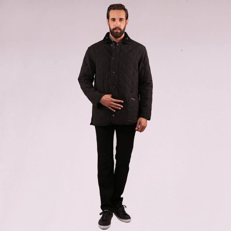 Barbour S YAH Erkek Mont MQU0022 378 BABROUR MICROFIBRE POLARQUILT JACKET LONG D 2024 BLACK