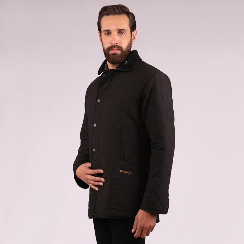 Barbour S YAH Erkek Mont MQU0022 378 BABROUR MICROFIBRE POLARQUILT JACKET LONG D 2024 BLACK