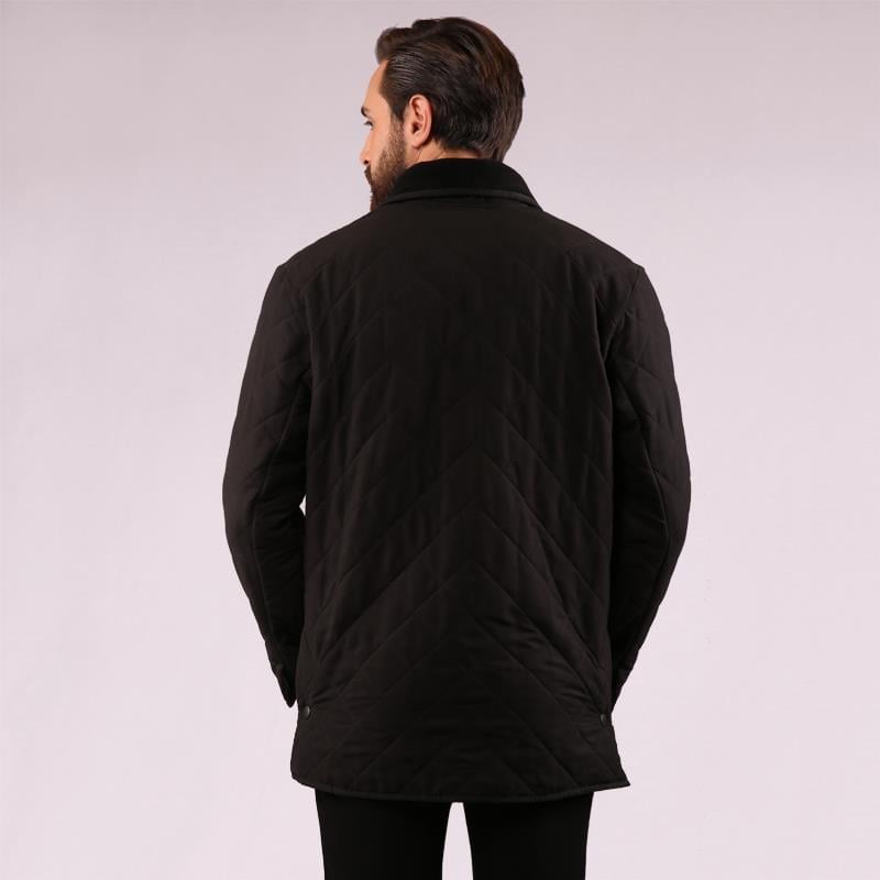 Barbour S YAH Erkek Mont MQU0022 378 BABROUR MICROFIBRE POLARQUILT JACKET LONG D 2024 BLACK