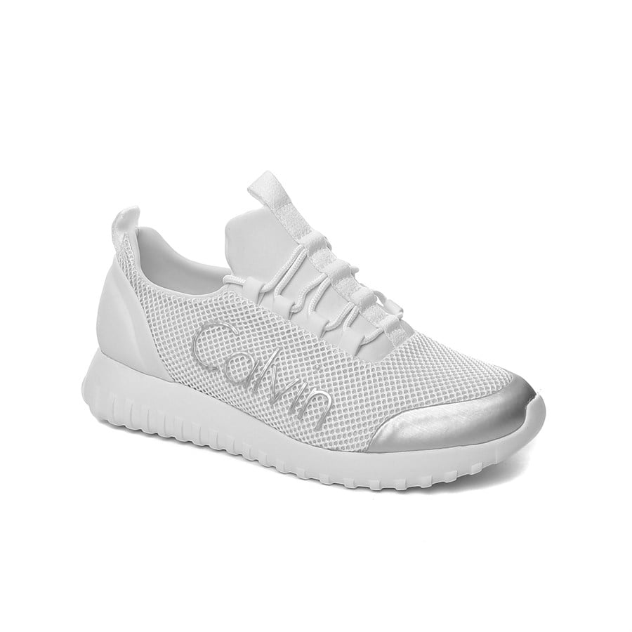 Calvin Klein BEYAZ Kadın Spor Ayakkabı R0666 WSI CALVIN KLEIN REIKA WHITE -SILVER