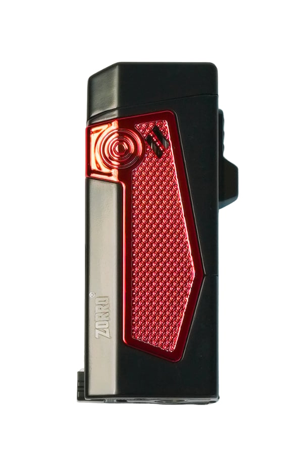 Zorro 4 Torch Pürmüz Siyah-Kırmızı Metal Puro Çakmağı