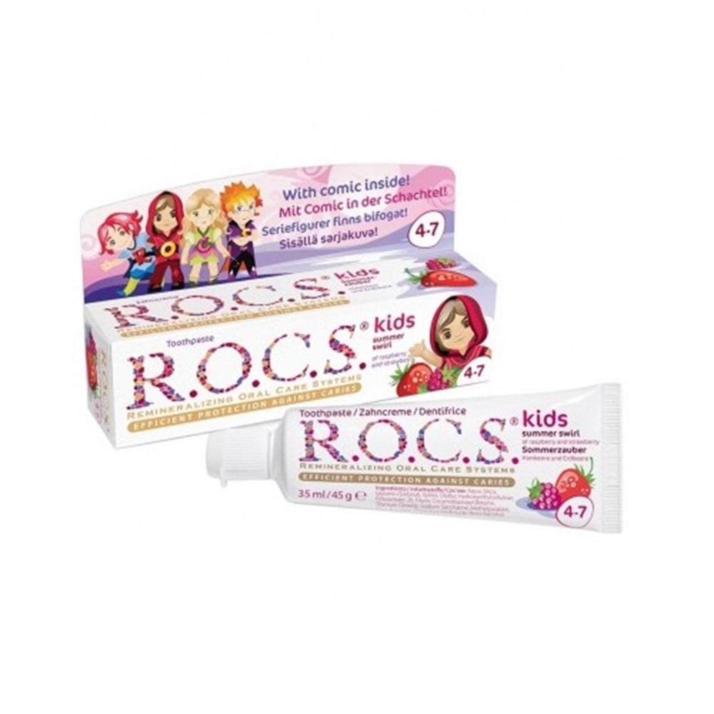 ROCS Kids 4-7 Yaş Diş Macunu / Ahududu & Çilek Tadında