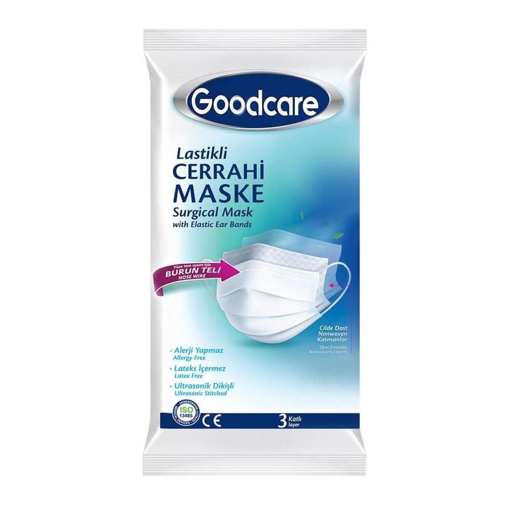Goodcare Lastikli Cerrahi Maske 10'lu Paket