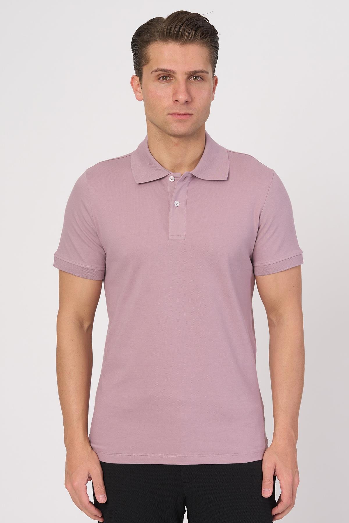 White StoneWHİTE STONE  2025-Y  2570-Y POLA YAKA TSHIRT    GÜL