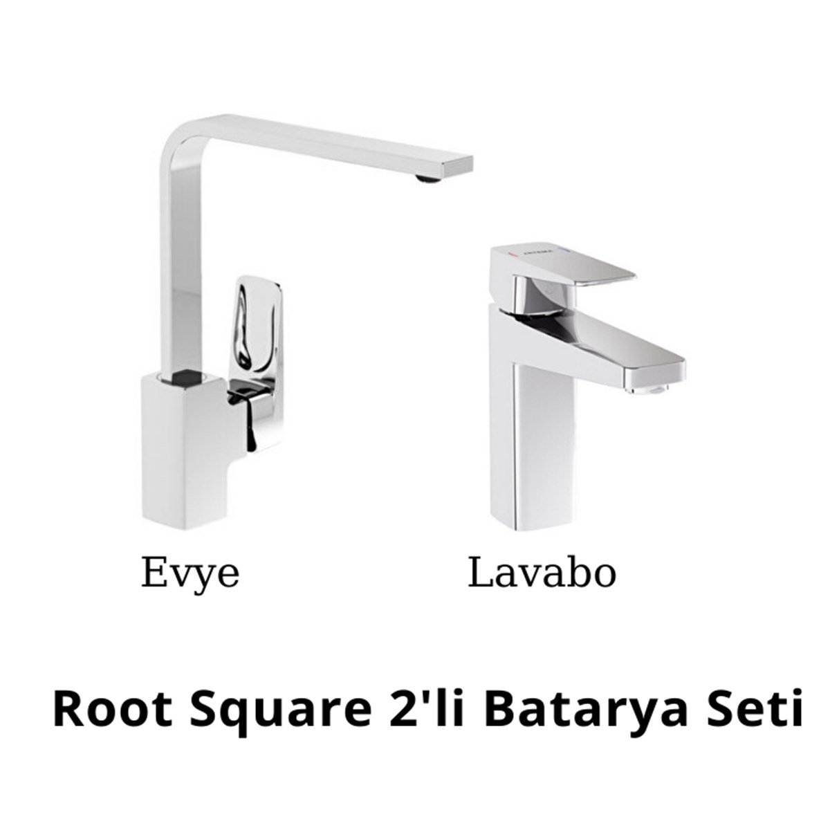 Artema Root Square 2'li Batarya Seti (Lavabo+Evye);ürünü yüksel kalite  standartlarında üretilmiştir.Özgün tasarımın Türk işçiliğiyle birleştiği  elit tercih.