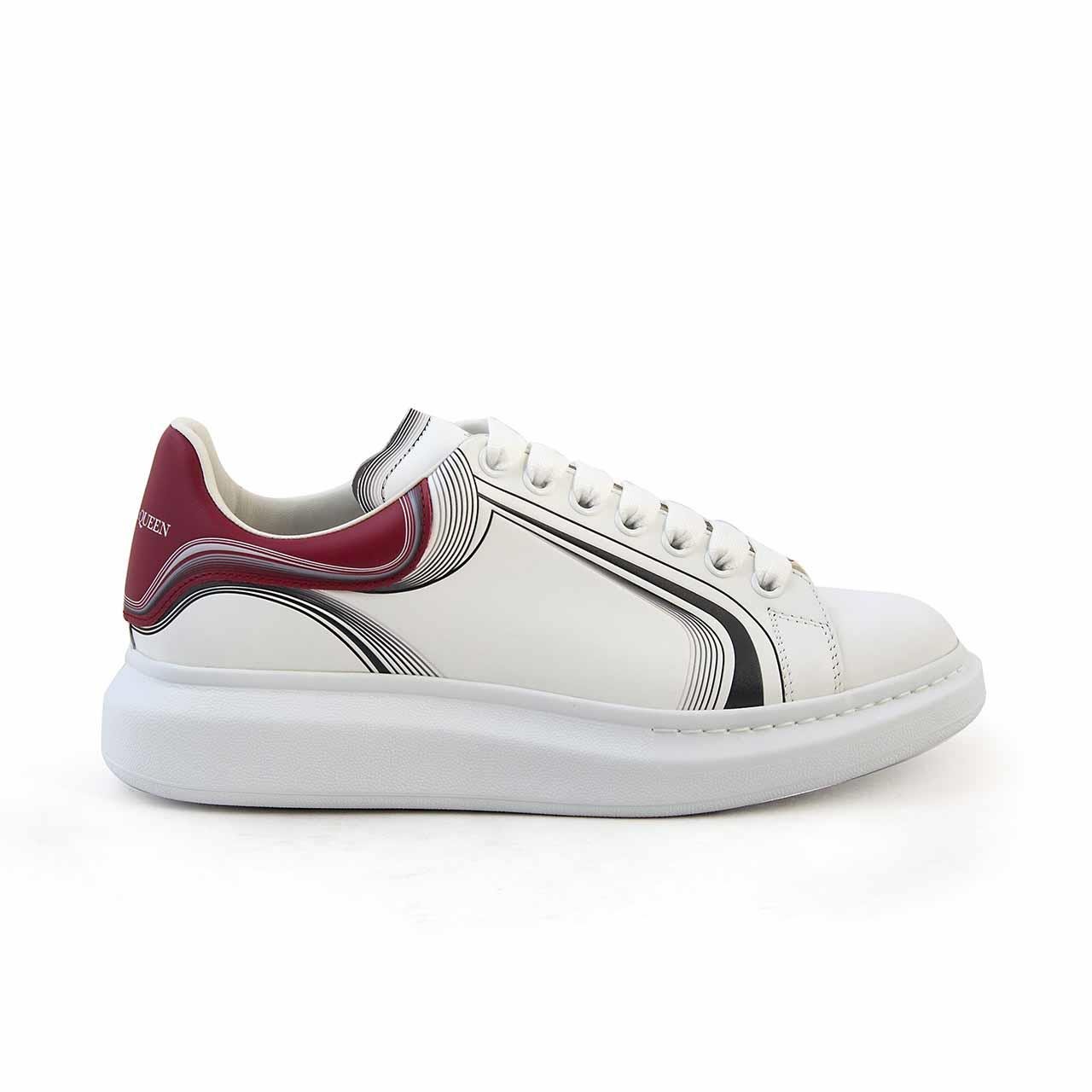 Alexander Mcqueen Erkek Hakiki Deri Beyaz-Kırmızı Spor & Sneaker