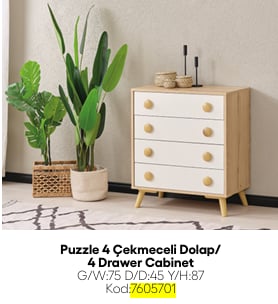 しょこぴょん 1/5 dweセット Evi̇ssa Puzzle 7605701 4 Çekmeceli̇ Çok Amaçli Dolap - Hedef AVM