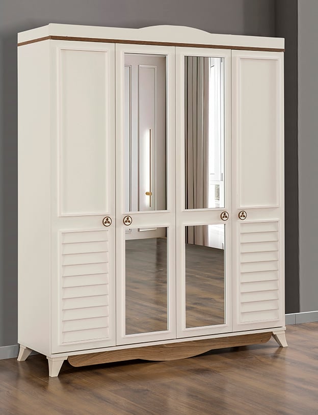 DM pp-「p」 4枚 Dardason Genç Irmak Dm134 Panjurlu 4 Kapılı Dolap