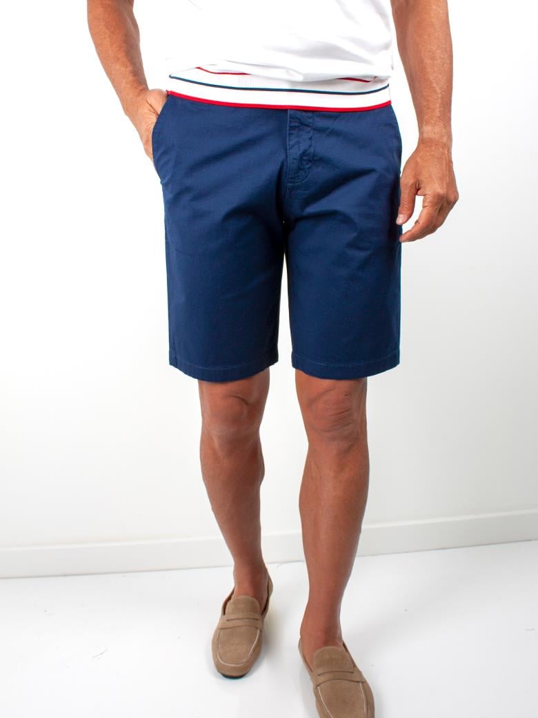 Regular Fit Regular Cut Lycra Denim Saxe Shorts