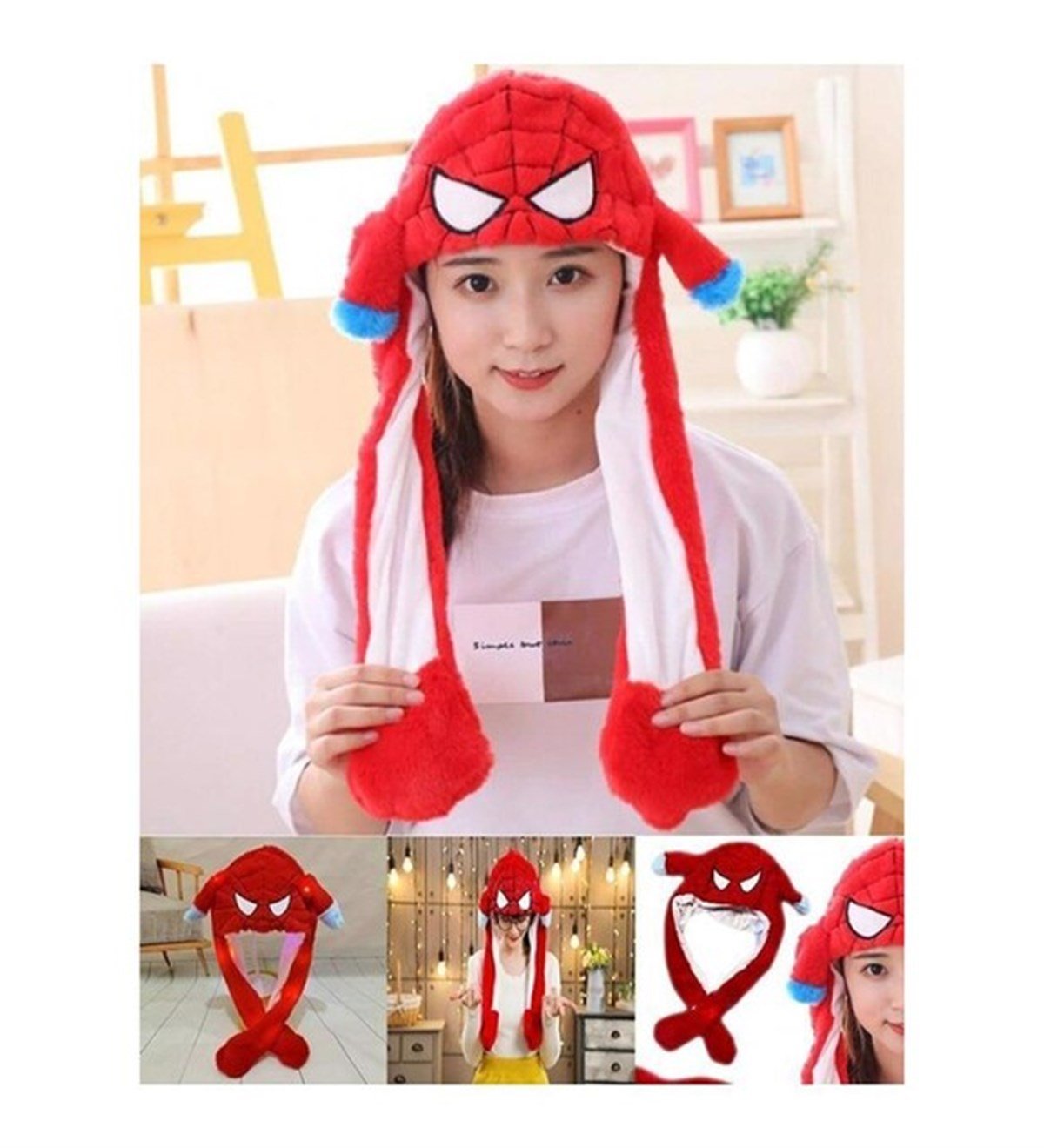 Spiderman Işıklı Kulakları Kalkan Şapka - Çılgın Trend Ürünleri