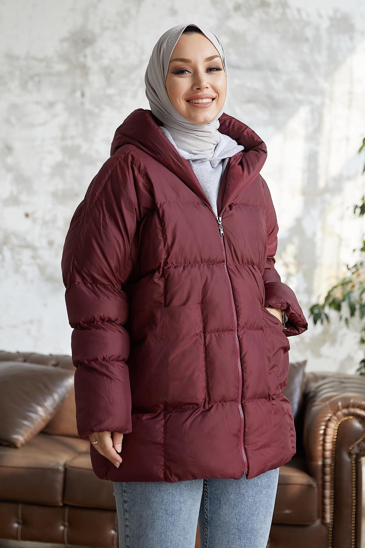 Mona Salaş Şişme Mont - Bordo