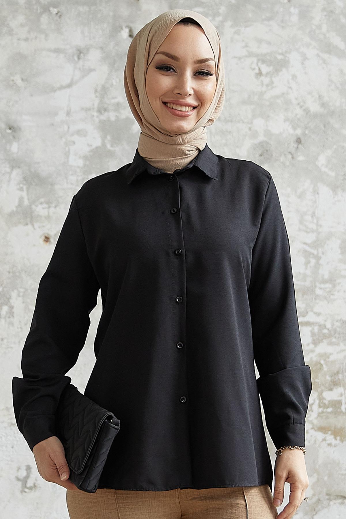 Nilda Basic Siyah Gömlek