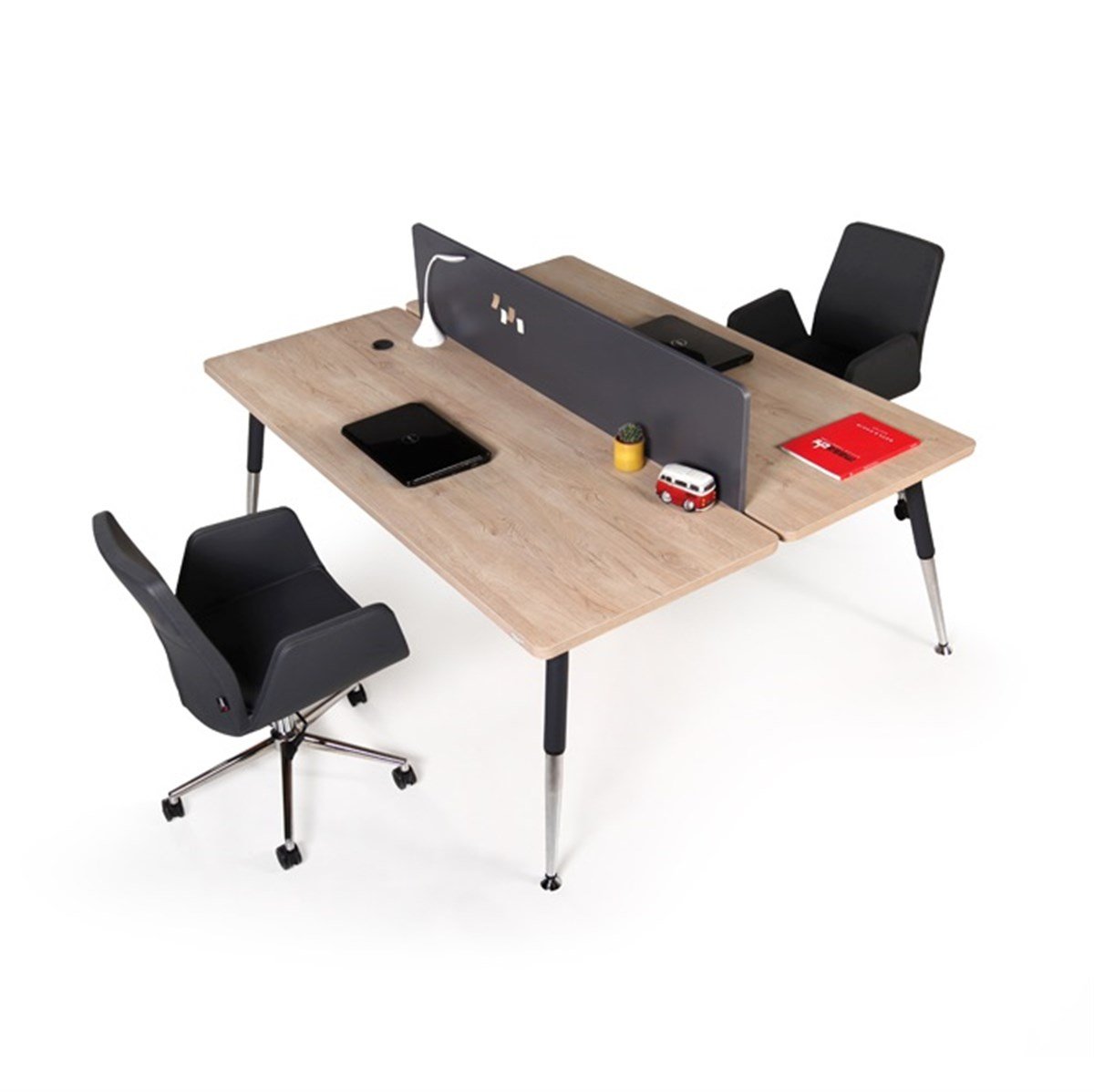 Büronet Ofis Mobilyaları | Boomerang İkili Bölmeli Çalışma Masası