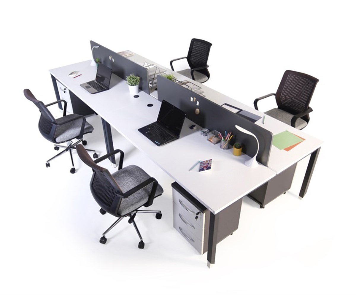 Büronet Ofis Mobilyaları | İcon Dörtlü Çalışma Masası
