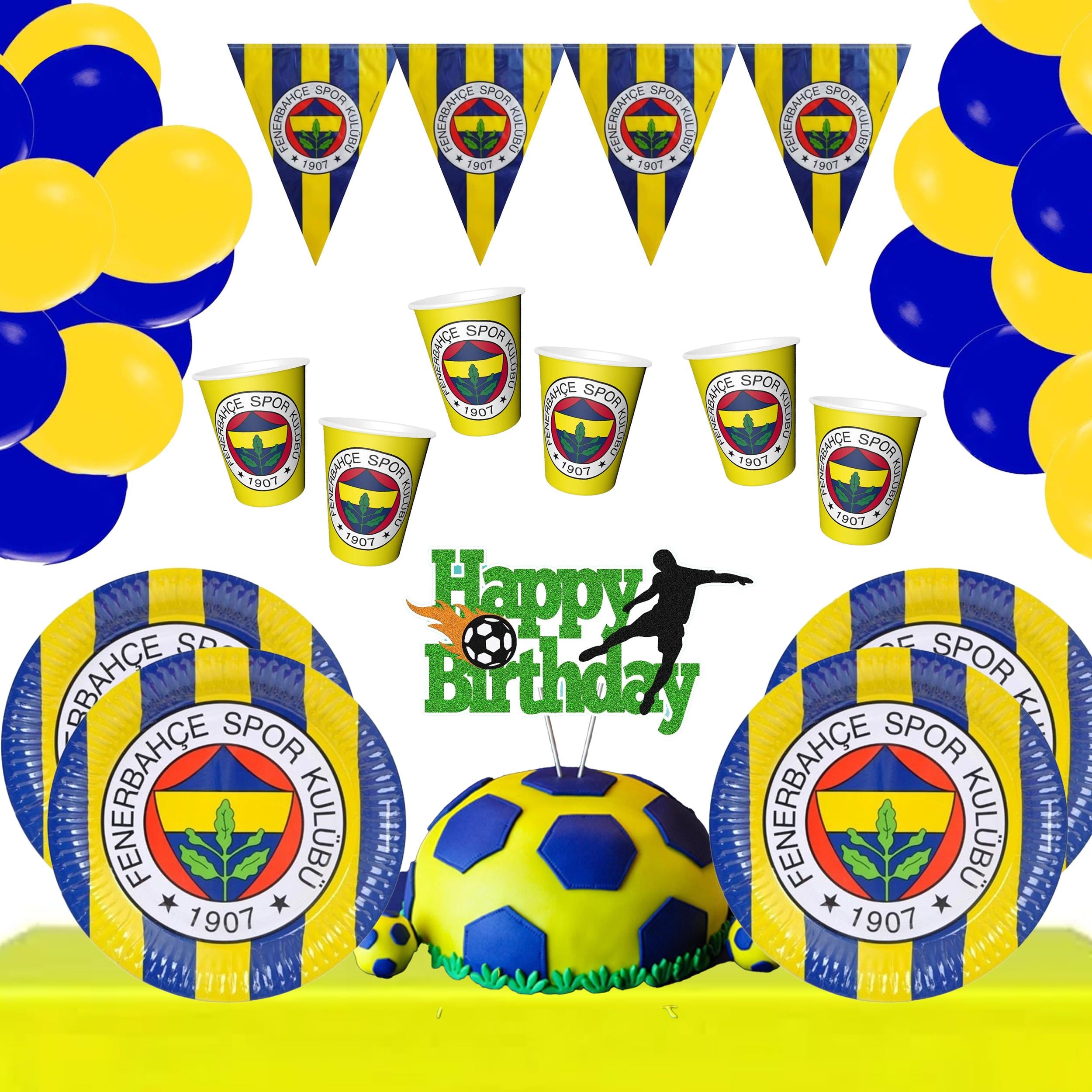 Mfm Parti Sarı/lacivert Fenerbahçe Temalı Doğum Günü Seti 16 Kişilik