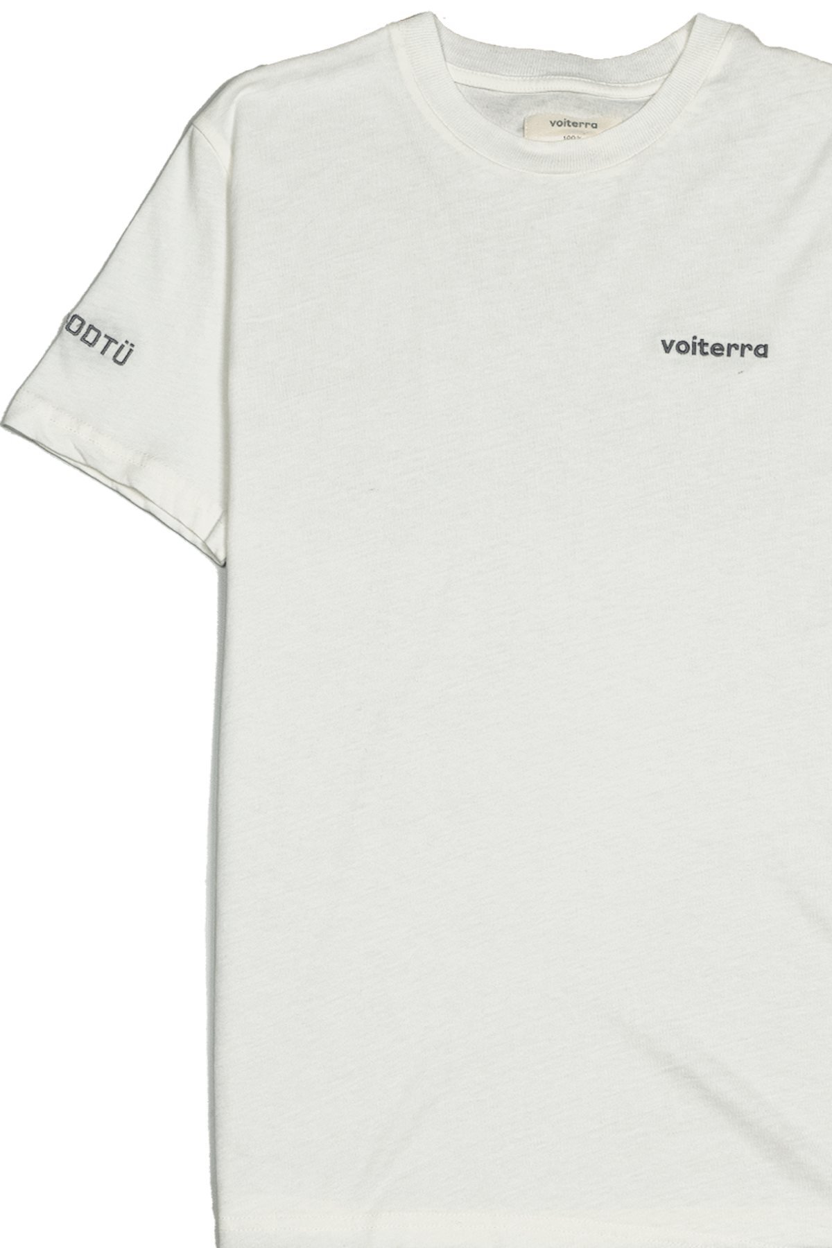 Organik Karbon Nötr Nakışlı T-shirt (Off-White)