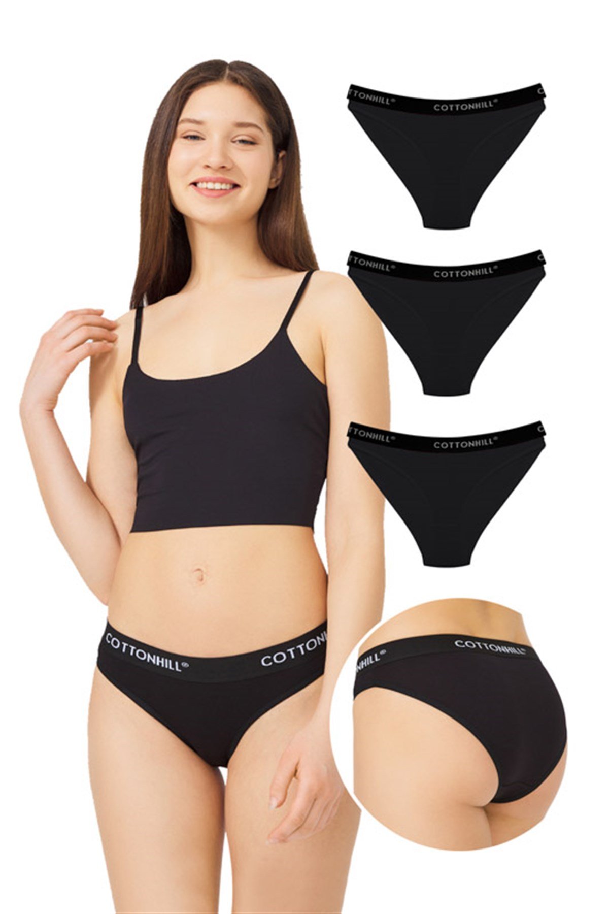 Pamuklu Basic Kadın Bikini Külot 3'lü Paket | COTTONHILL