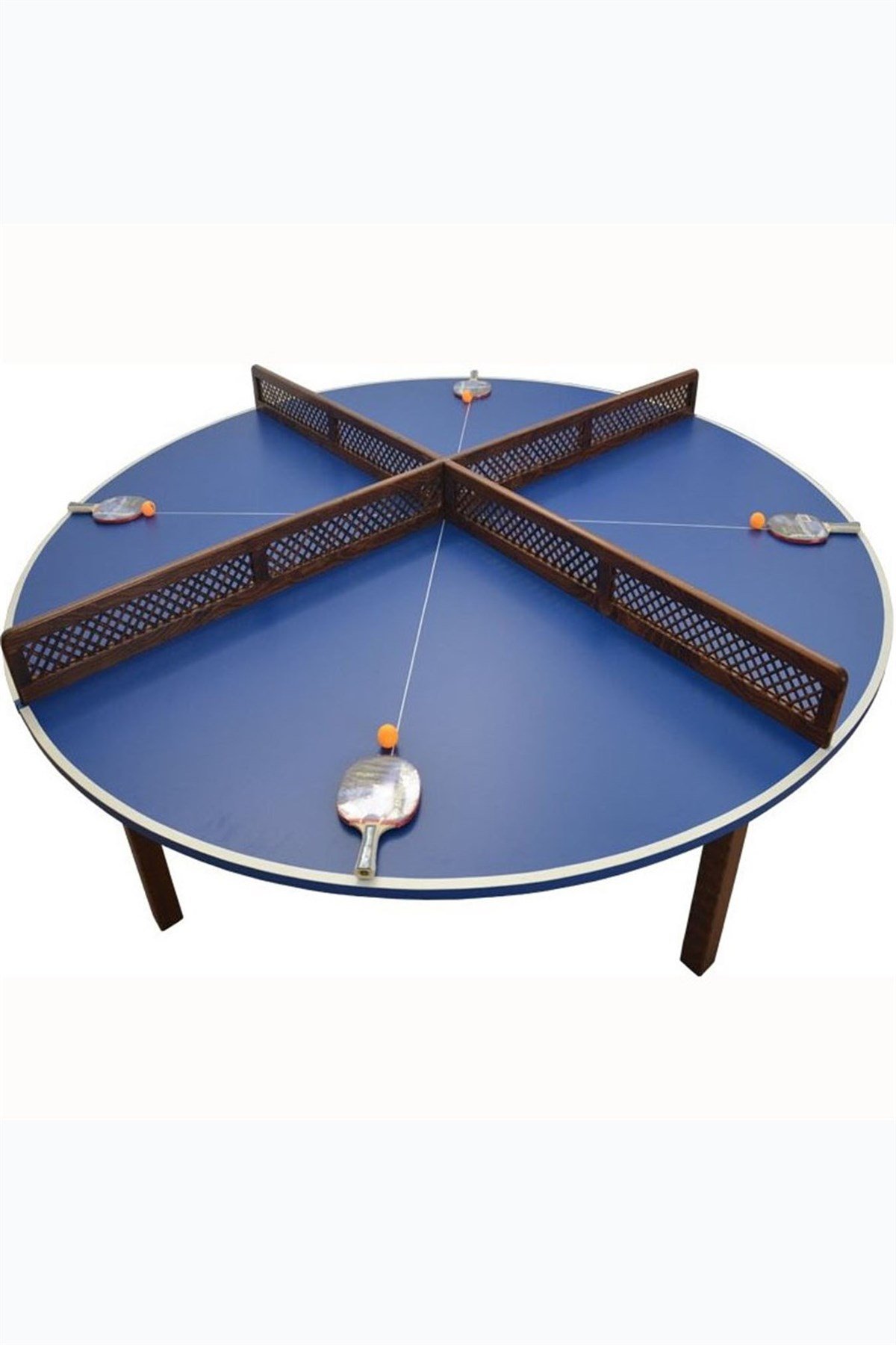 Masa Tenisi Masası | Kimpaş Yuvarlak 4lü Ahşap Ayaklı Tenis Masası