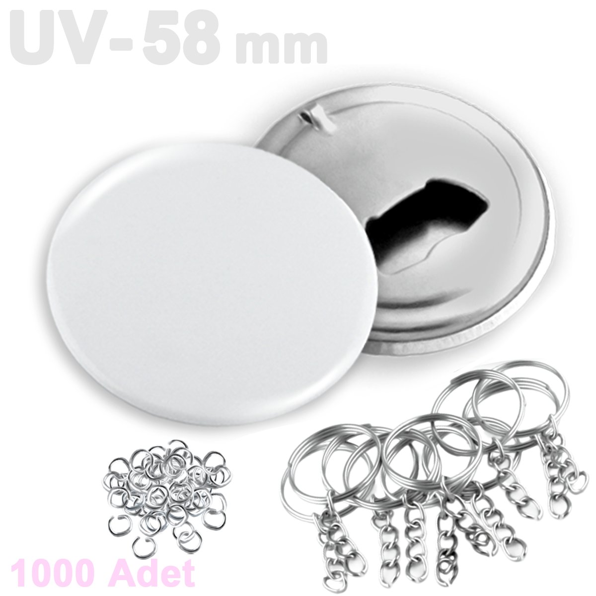 58mm Buton UV Baskıya Uygun Açacak Anahtarlık,58mm Magnetic Opener
