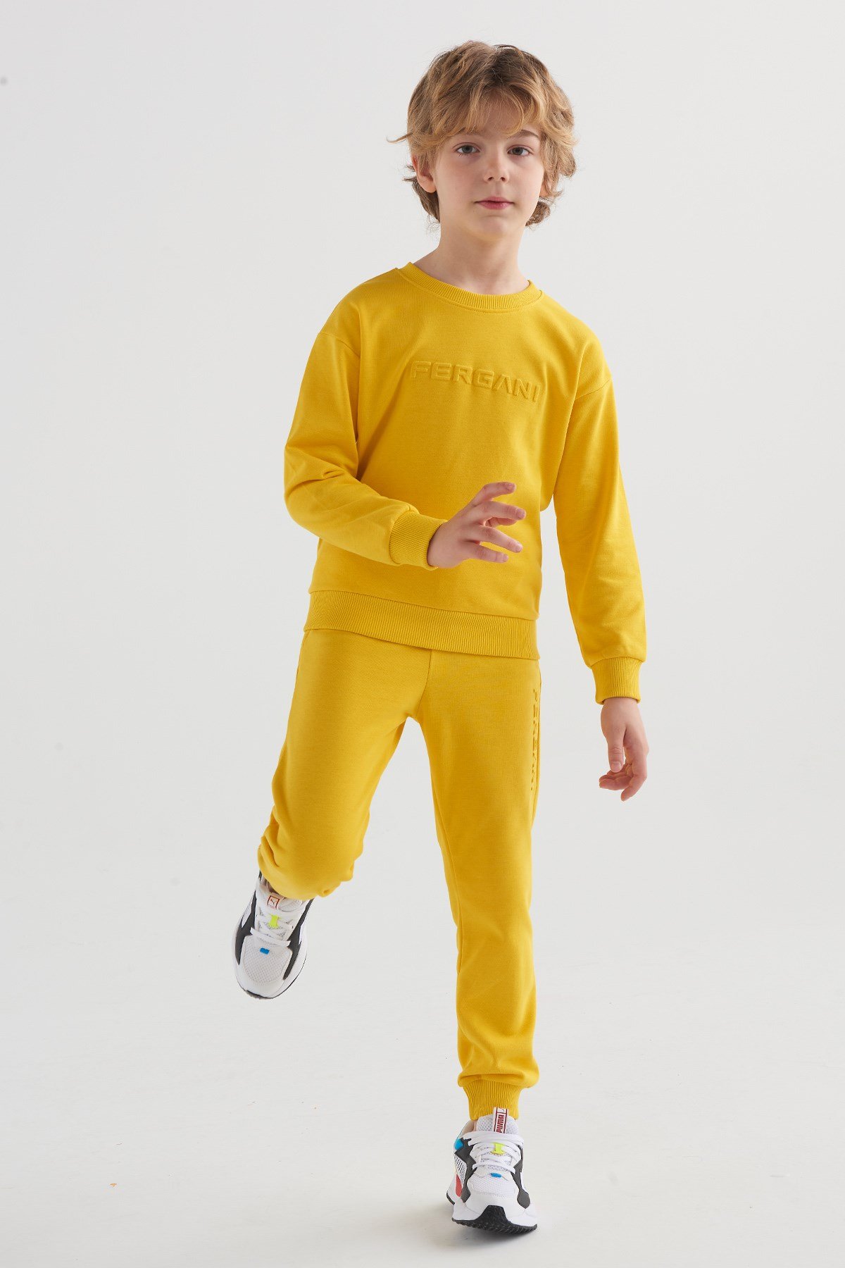 OVS KIDS Boy's Lemon Yellow Fitness full-zip sweatshirt in cotton