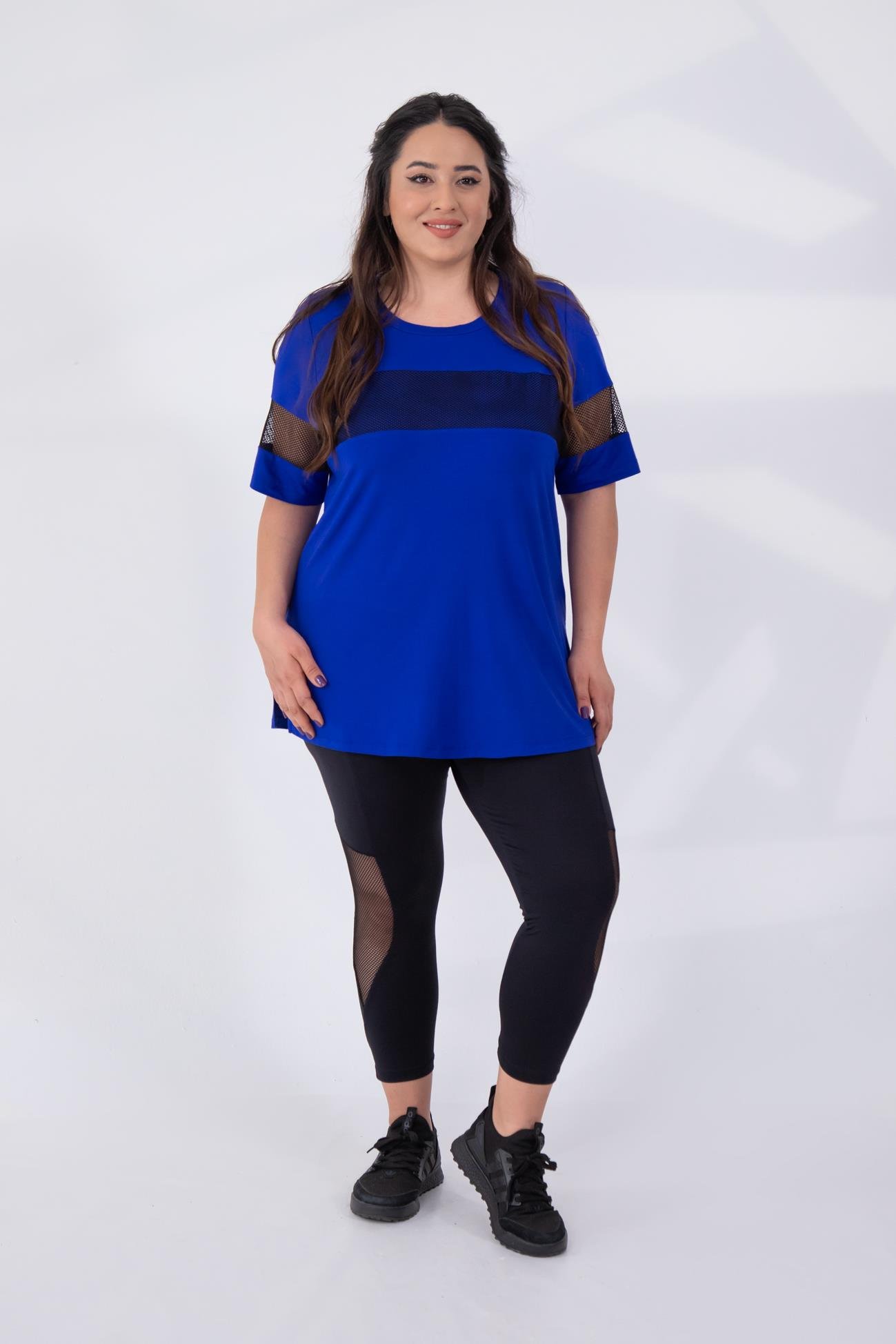 Büyük Beden 1111036 File Detaylı Bluz  Saks