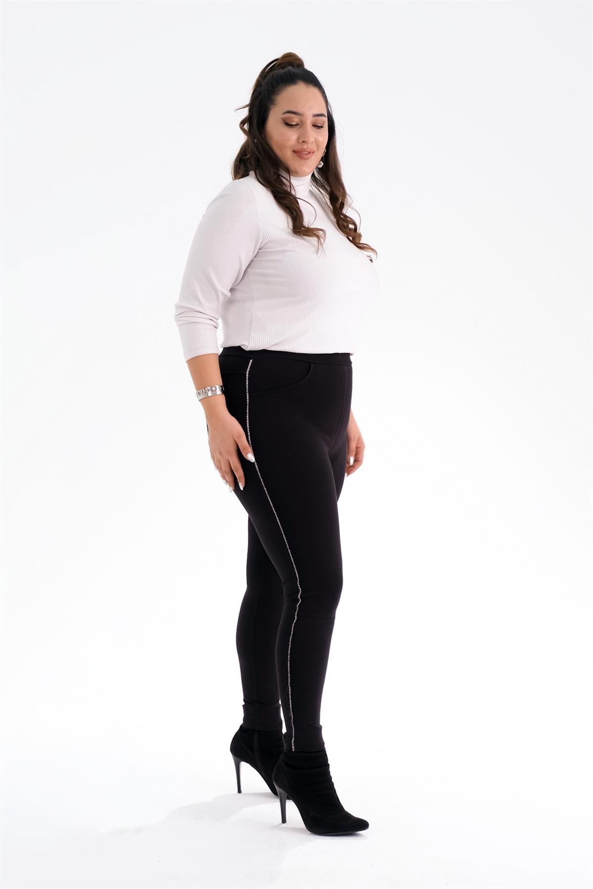 High-Rise Treggings with Zip Closure