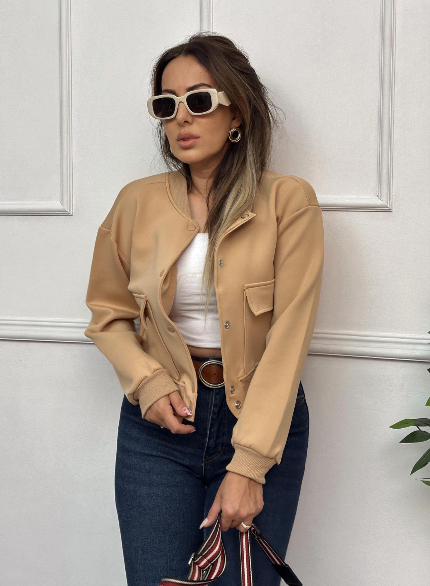 Bomber Camel Ceket