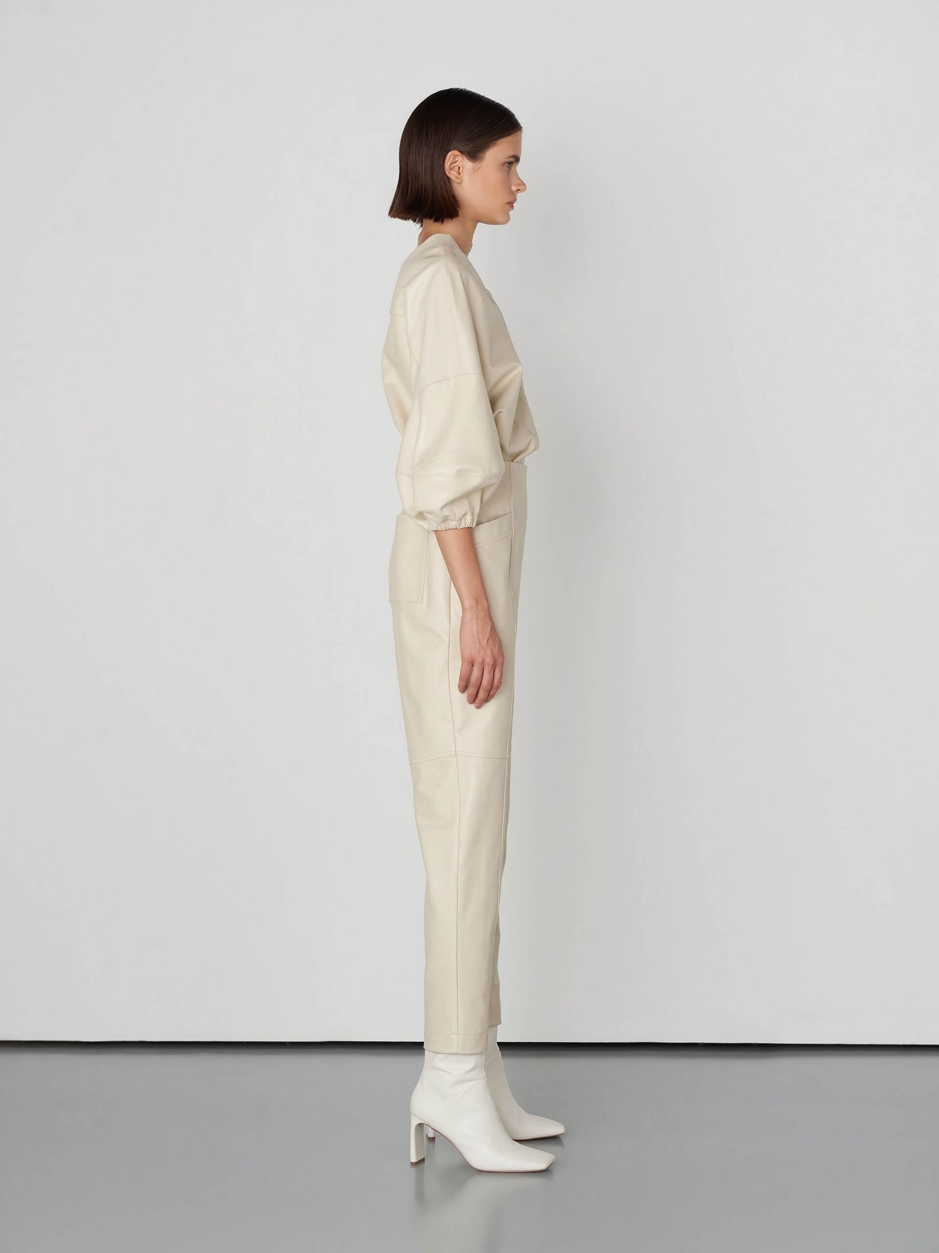 Faux leather trousers Color beige - RESERVED - 1791C-08X