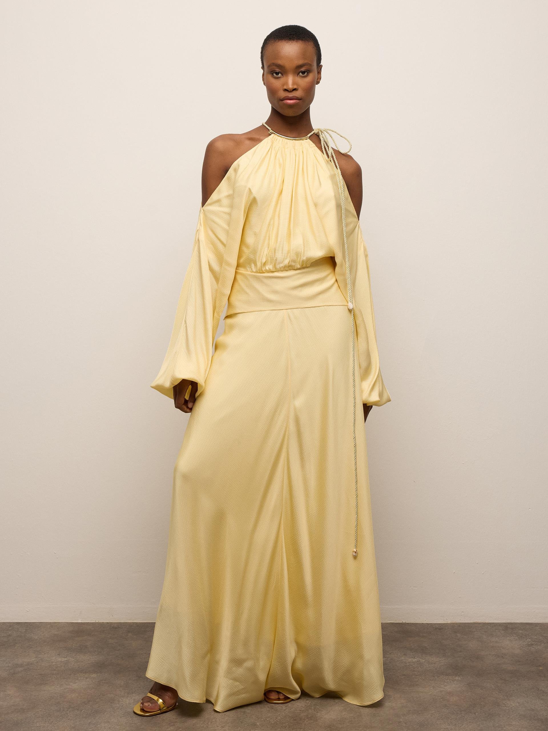 Off Shoulder Yellow Dress