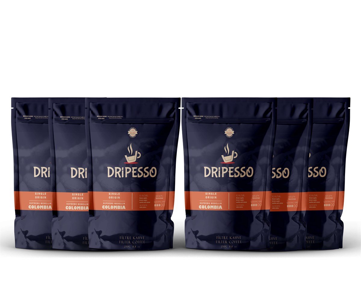 Dripesso Colombia Supremo Filtre Kahve 250Gr 6 Adet