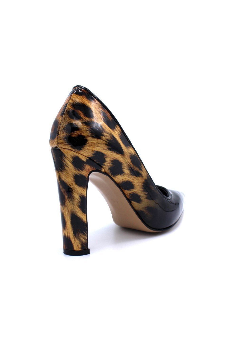 Bestello Patterned Thick Heel Black-Leopard 281-231 Women's Shoes