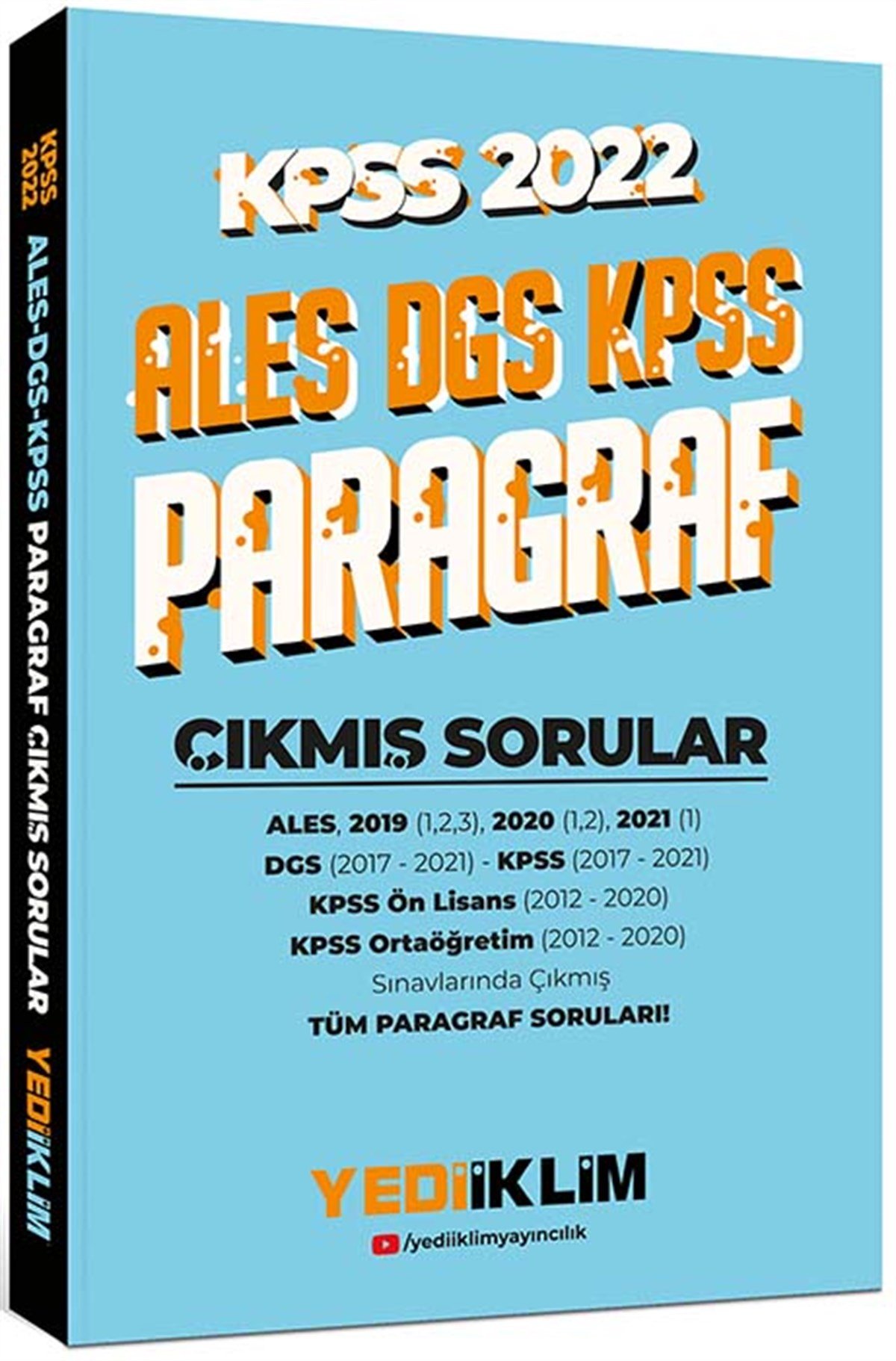 Yediiklim Yayınları 2022 KPSS-ALES-DGS Paragraf Çıkmış Sorular - Kelepir  Kitap